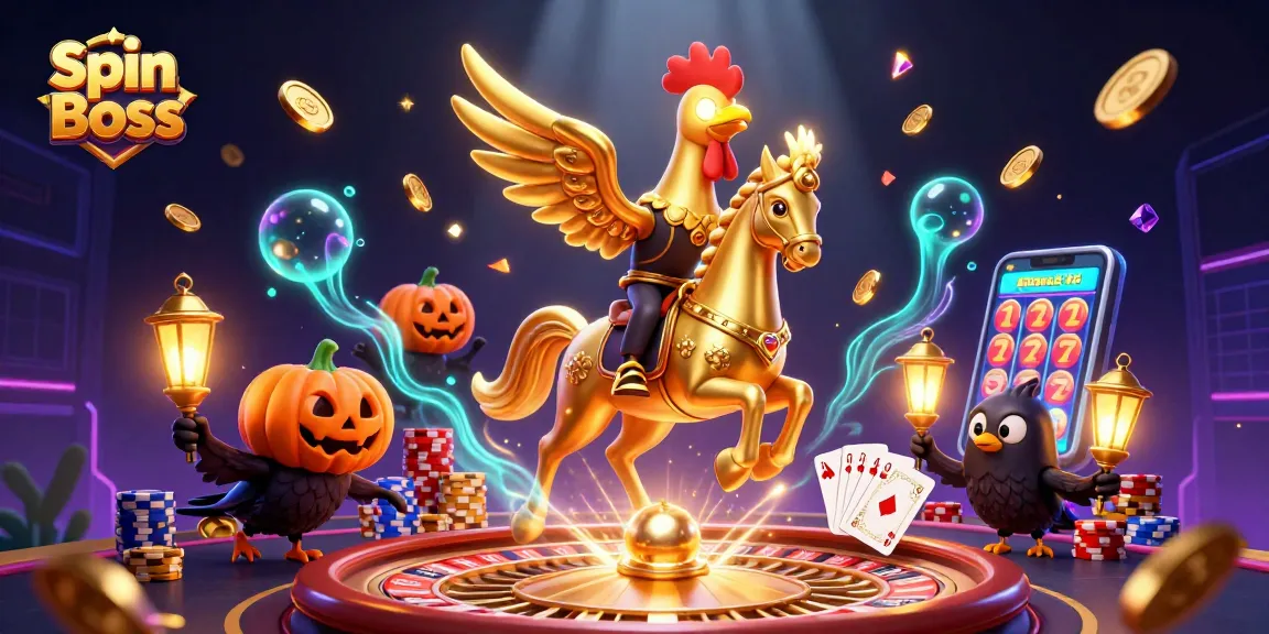 Spin Boss brings gaming excitement with a golden rooster and spectacular casino elements.